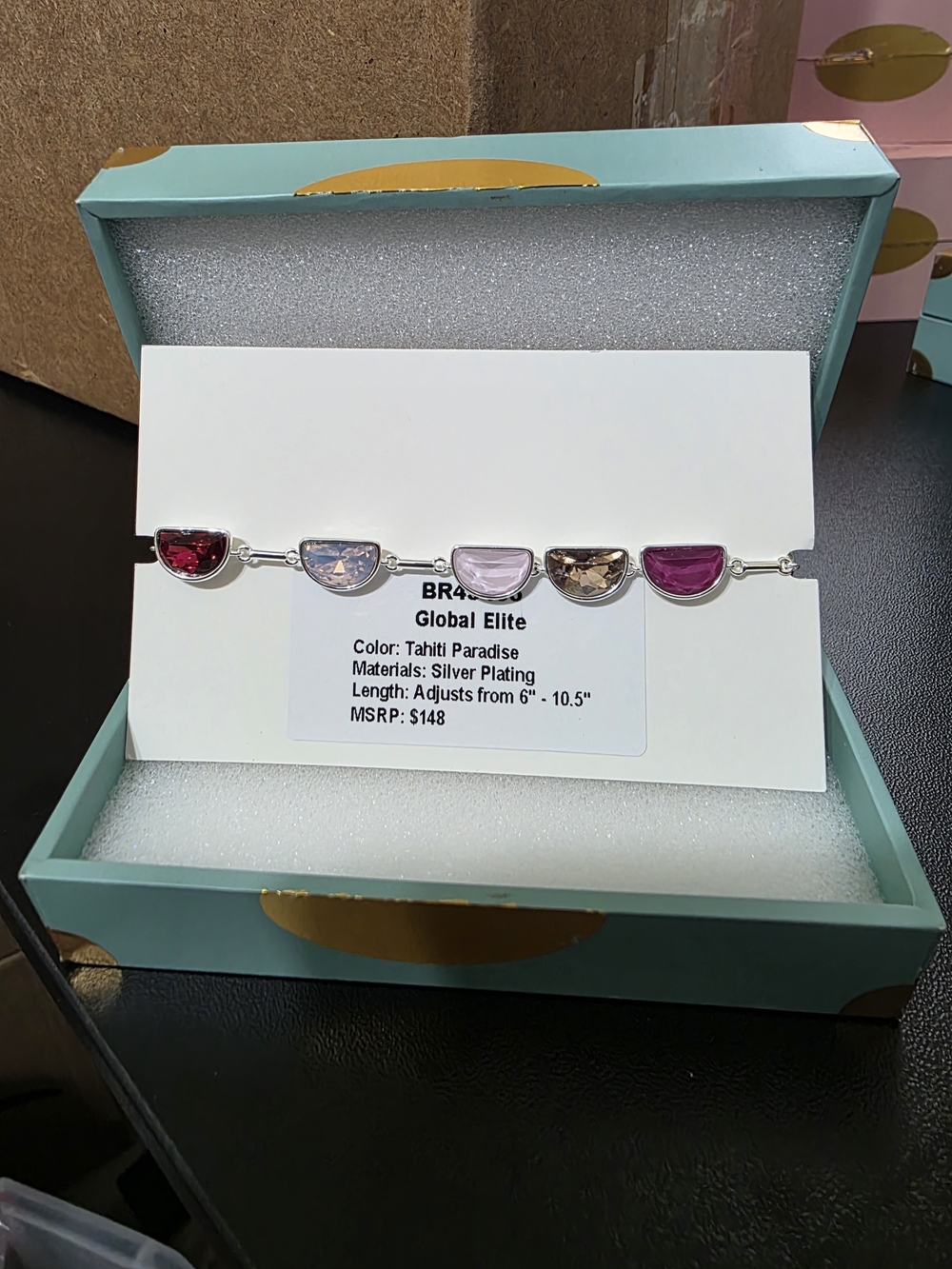 Silver Plated Jewel Candy Bracelet — Tahiti Paradise